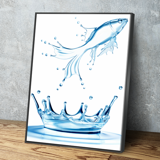 Water Fish Crown Portrait Bathroom Wall Art | Bathroom Wall Decor | Bathroom Canvas Art Prints | Canvas Wall Art