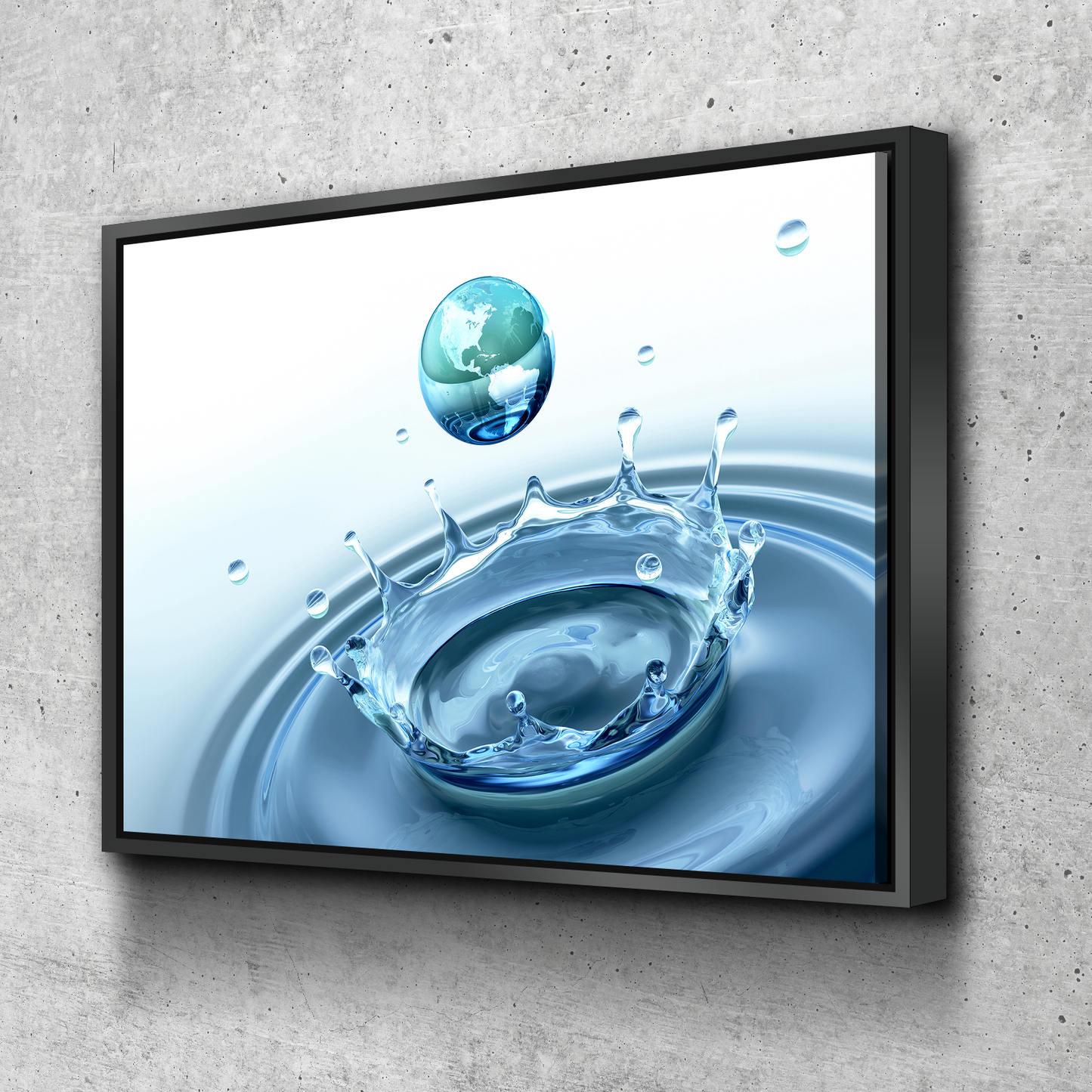 Water Splash Earth Landscape Bathroom Wall Art | Bathroom Wall Decor | Bathroom Canvas Art Prints | Canvas Wall Art