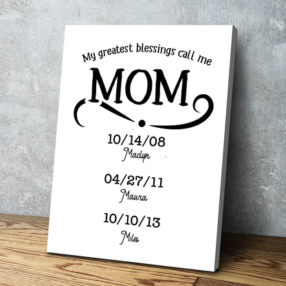 Personalized Gifts for Mom | Mothers Day Canvas | Mom Canvas | Canvas Wall Art